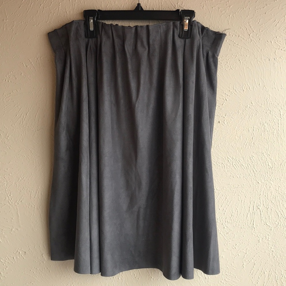 Grey suede skirt- flowy and fun!